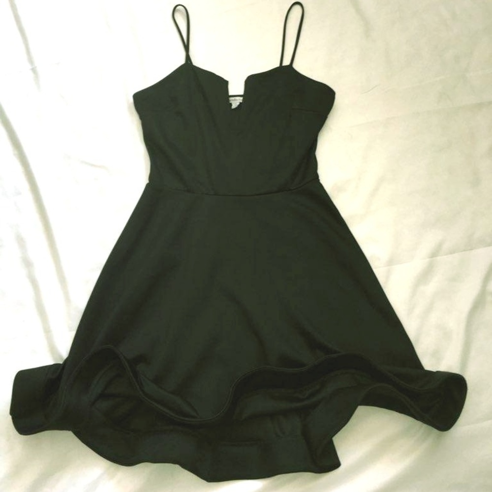 Black flare and fit dress